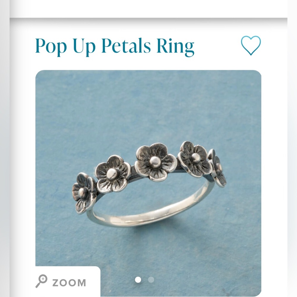 Sundance Pop up Petals ring Sterling Silver 6.5